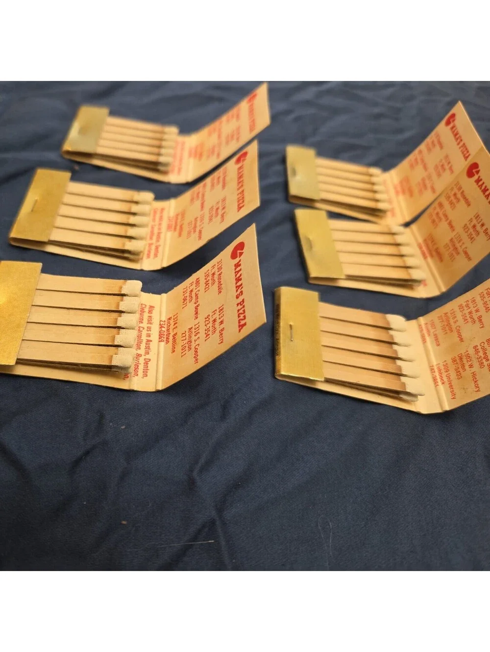 Vintage Mama’s Pizza Full/Unstruck Foil Matchbook Texas Locations. Atlas Match